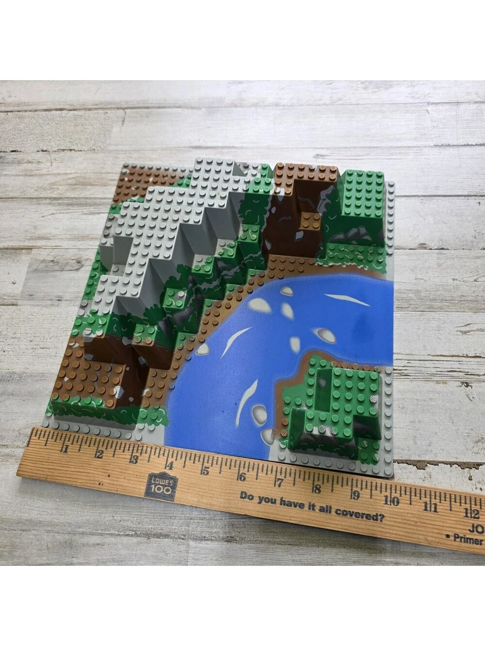 LEGO Raised Baseplate 6024px5 32 x 32 Mountain Canyon River Bend Vintage